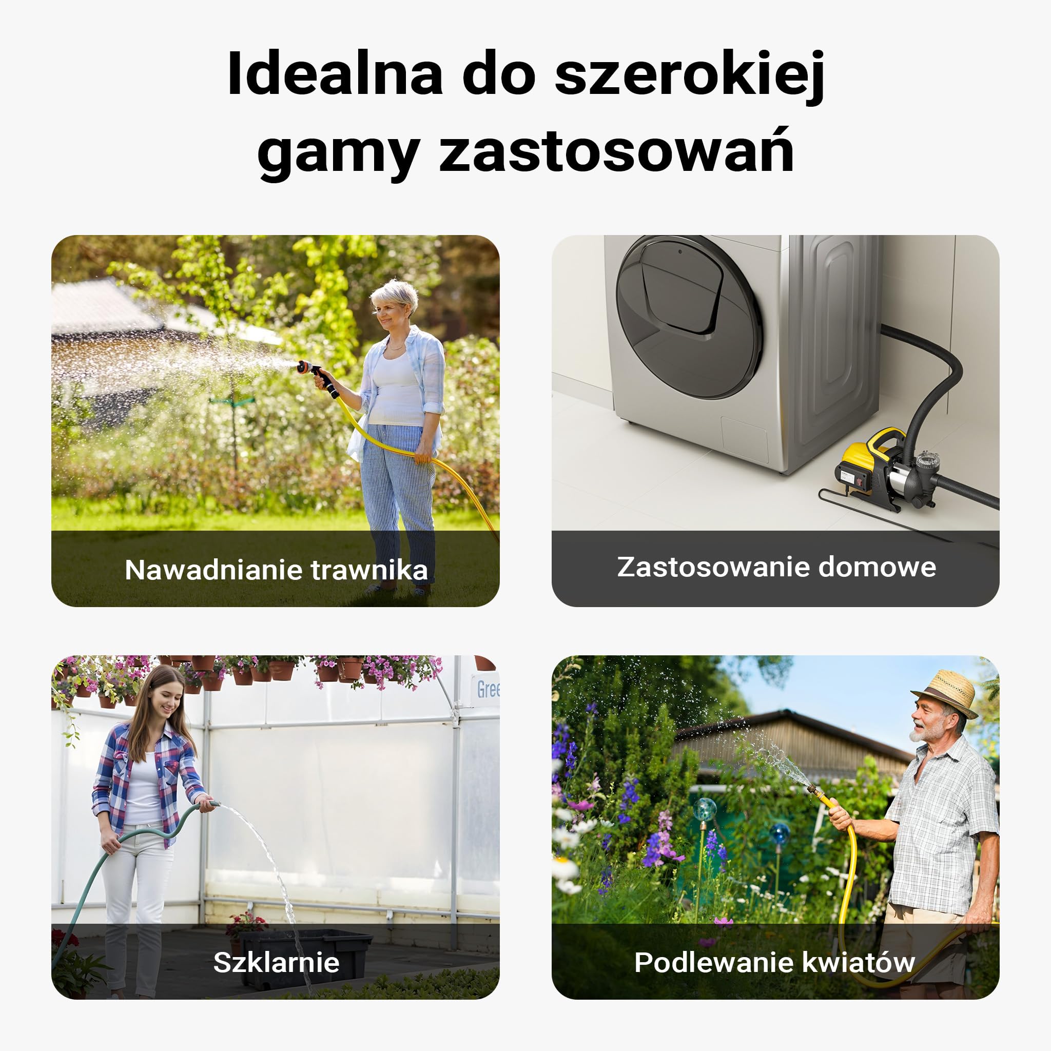 Wiltec Pompa ogrodowa 1200 W z filtrem wstępnym i obudową ze stali nierdzewnej, 3800 l/h, do nawadniania ogrodu i opróżniania basenu