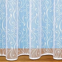 John Aird - Scroll Design Net Curtain - Select Your Size (2 Metres Width, Drop: 36" (91cm))