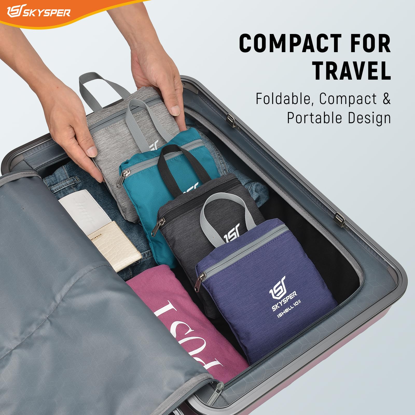 Mochila de senderismo pequeña de 10 L, plegable, ligera, para senderismo, viaje, para mujeres y hombres, Negro -, Pequeño, Moderno 7