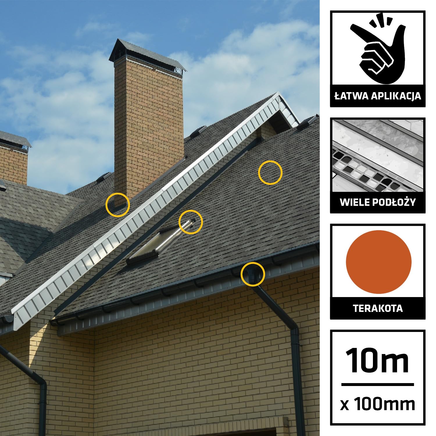 SIKA - Taśma uszczelniająca - Sika MultiSeal - Terracota - 10m x 100mm | Samoprzylepna taśma bitumiczna - Odporna na UV - Łatwa aplikacja - Do uszczelnień i napraw