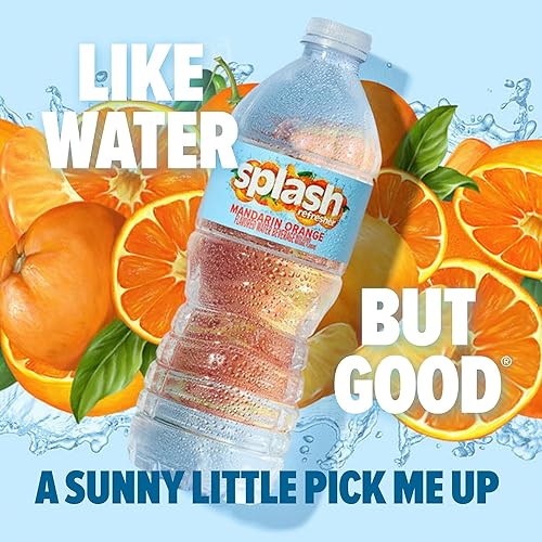 Miniatura 3 de SPLASH REFRESHER Botellas de agua saborizadas, sabor a naranja mandarina, paquete de 6, 16.9 onzas líquidas, agua embotellada con sabor refrescante