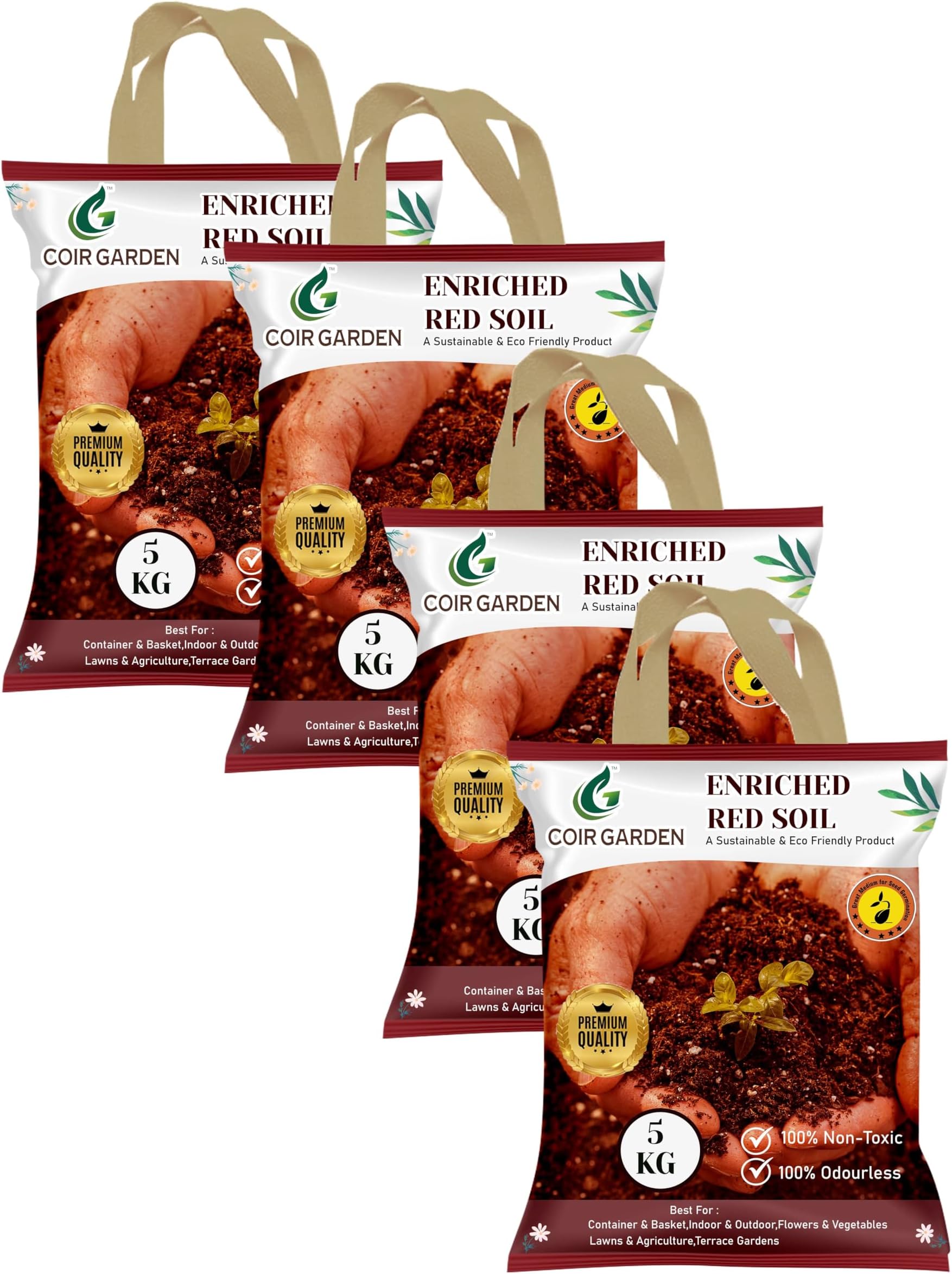 COIR GARDEN - Enriched Pure Red Soil for Plants (20 KG) | Organic Gardening Fertilizer for Plants | Manure for Home Gardening