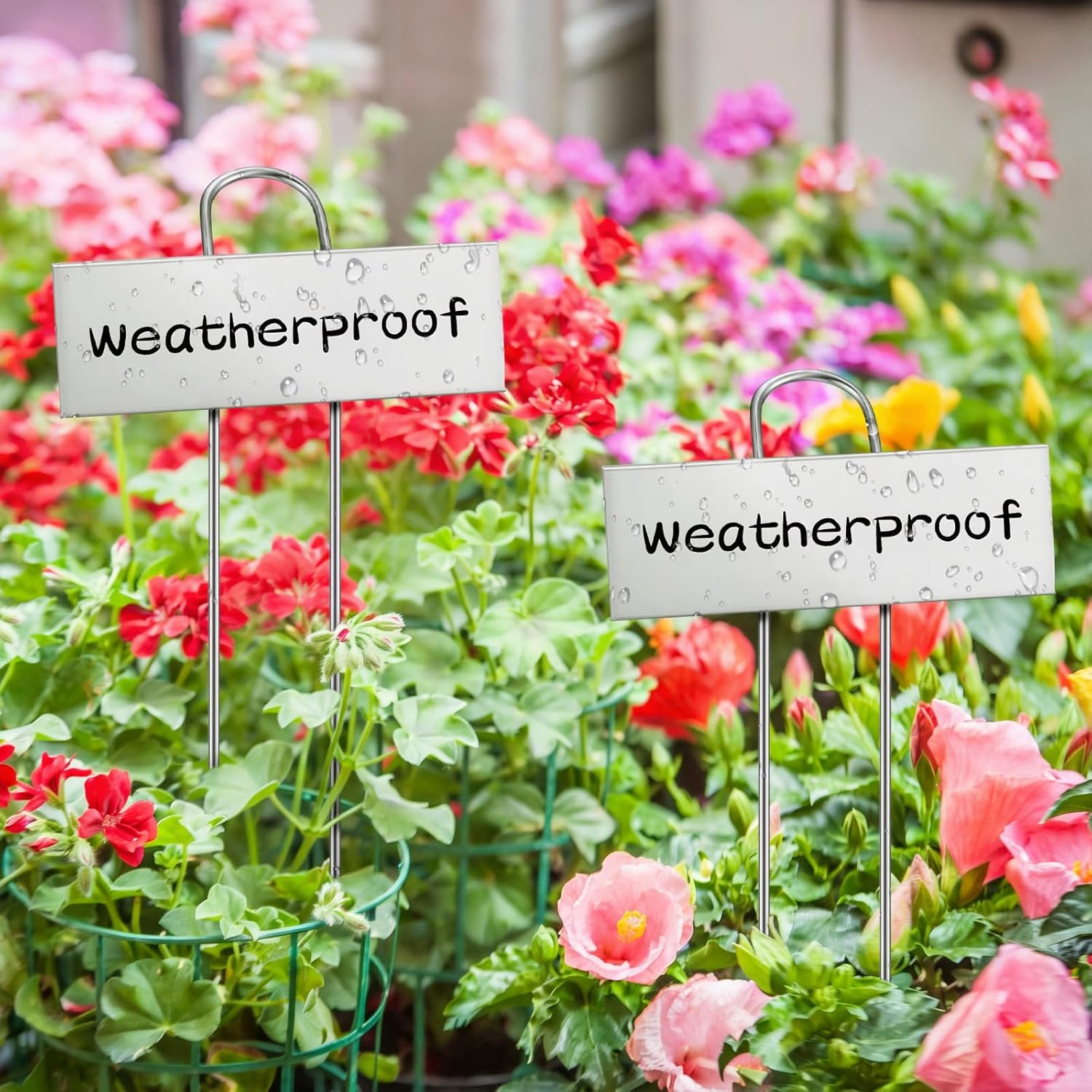 Duraaamo 30 Pcs Metal Large Plant Label Stakes 21" H Garden Labels Marker Sign Reusable Metal Name Stakes Plant Tags for Outdoor Garden Waterproof Seedlings Herbs Vegetable Greenhouse Sliver