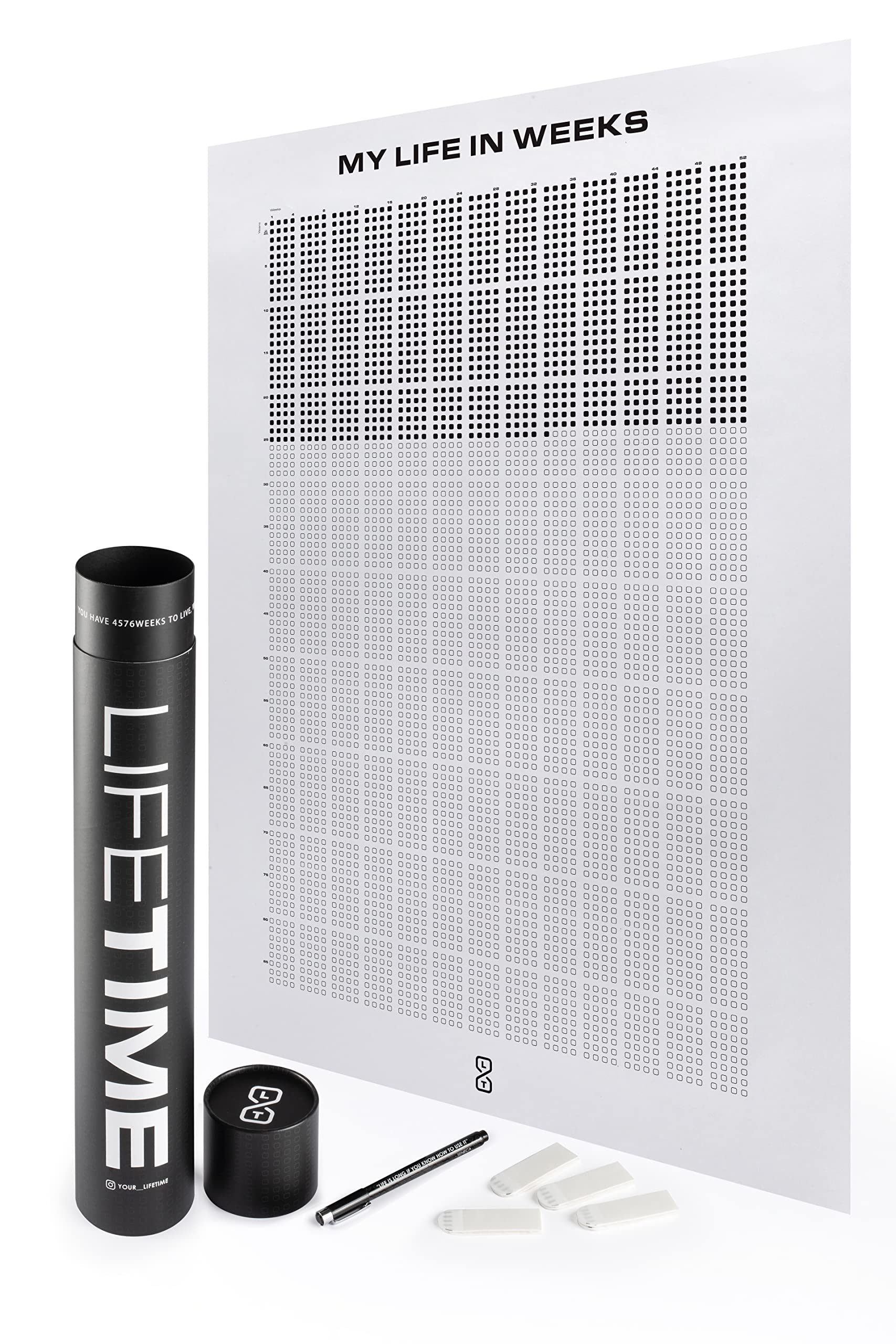 LifeTime™ Poster Memento Mori Your Life in Weeks Wall Calendar Classic Edition, Classic Size