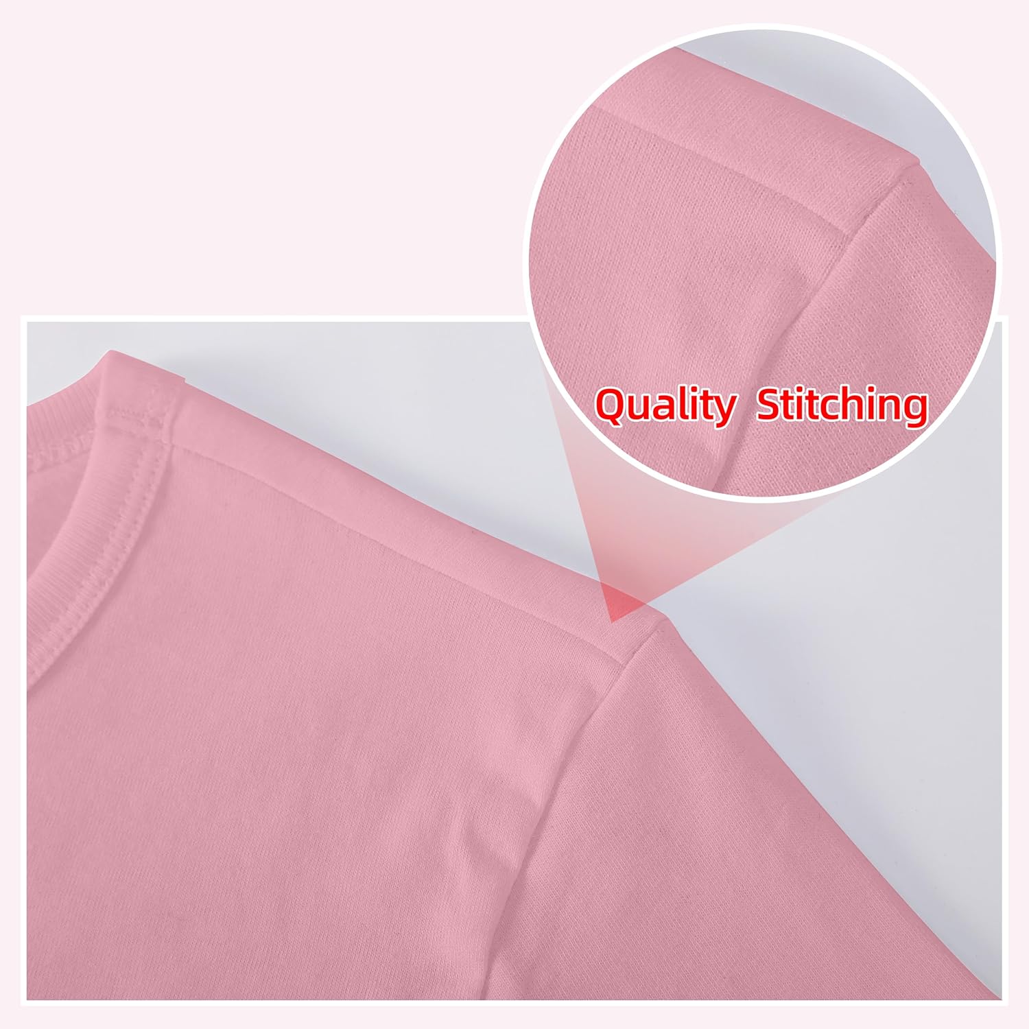 Girls/Kids/Toddlers Crew Neck Cotton T-Shirts Short Sleeve Summer Basic Tops(Age 2-12Y) - Image 5