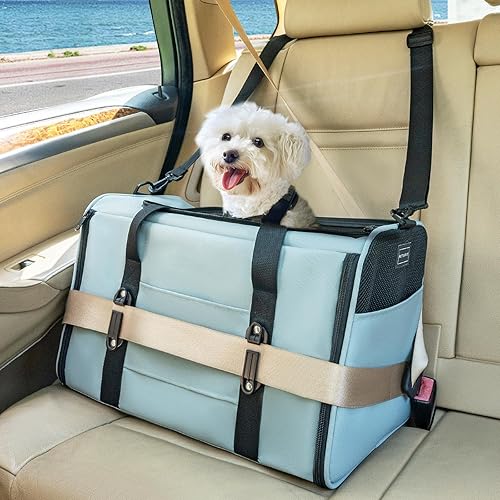 Miniatura 17 de Petsfit Transportador para perros pequeños, ligero, portátil, suave, para gatos grandes y medianos, malla transpirable de 5 lados, a prueba de fugas