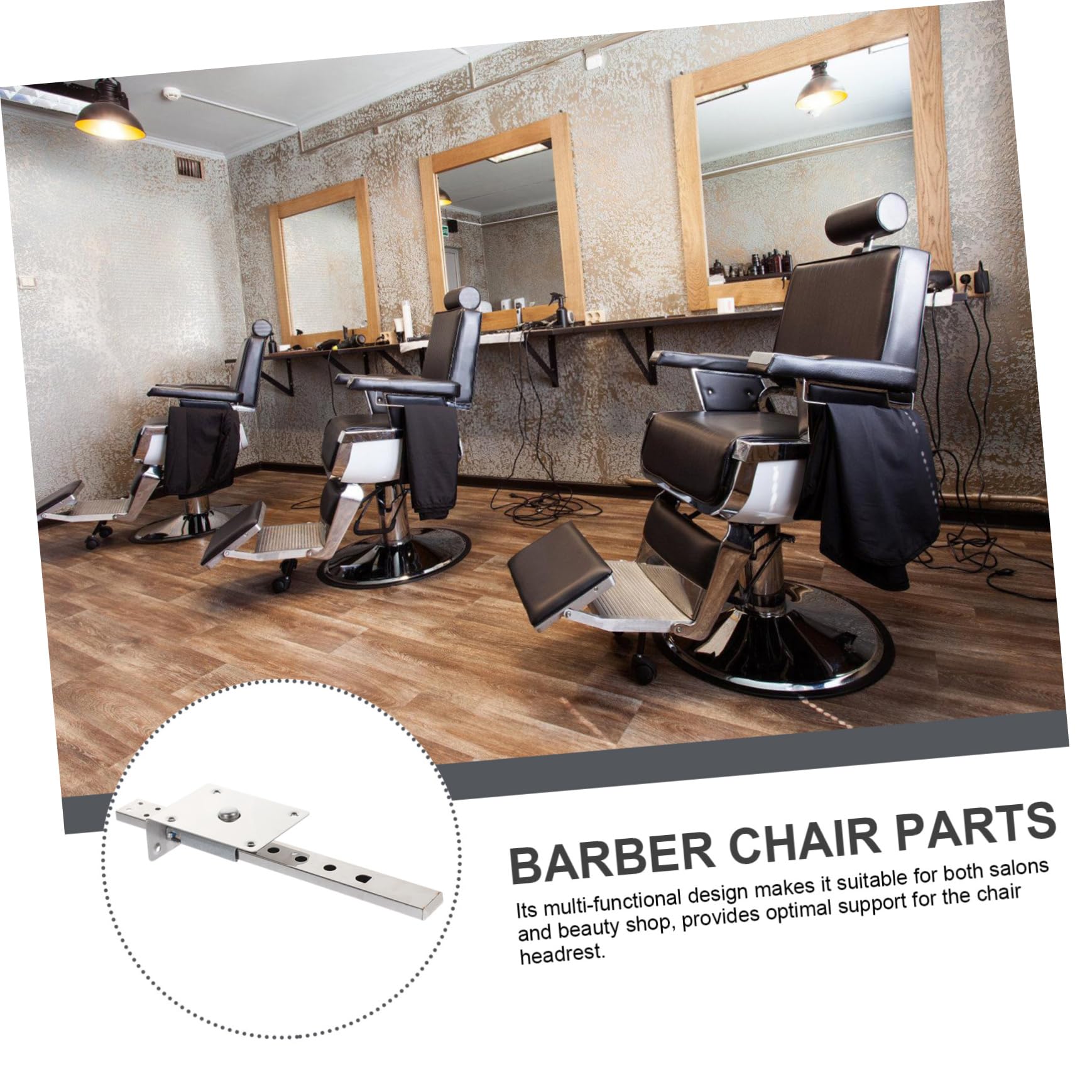 BESTYASH Support D'appui-tête Design Ergonomique en Fer pour Fauteuil de Barbier et Support Stable, Accessoire Élégant Argenté pour Salon de Coiffure et Boutique de Beauté