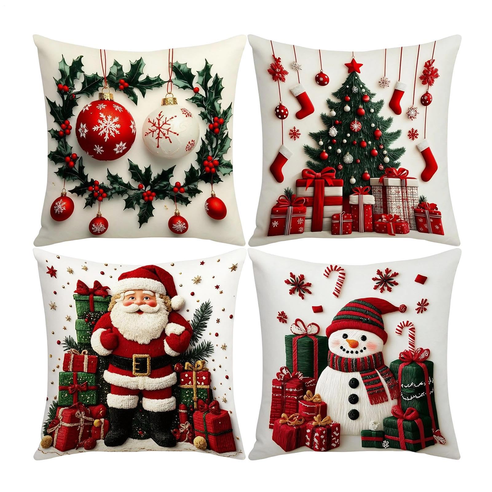 Funda de almohada de Navidad 18x18 y funda de cojín para silla de salón rural