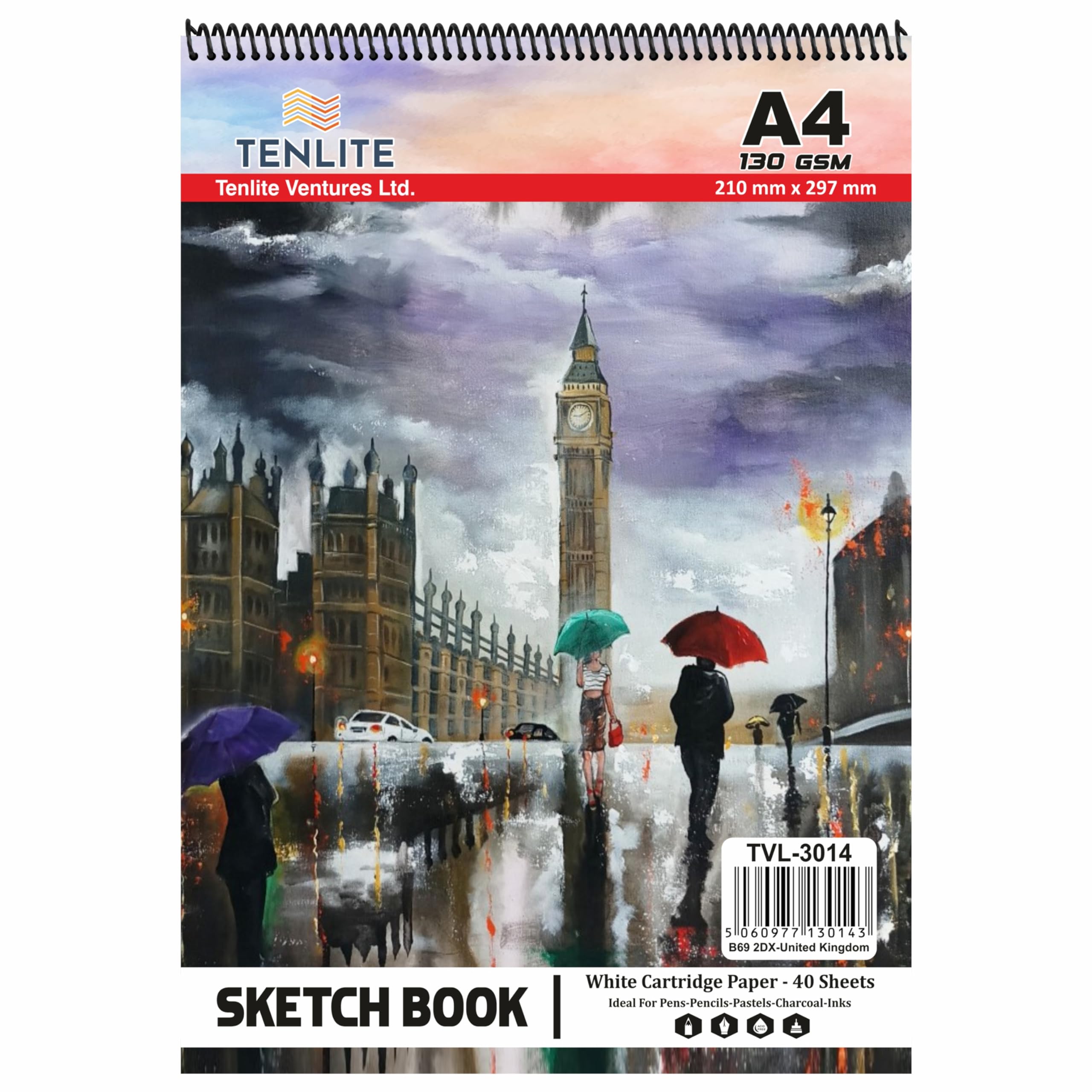 Large A4 Drawing Book, 40 Sheets of 130 GSM Paper, Spiral Bound Artist Sketch Pad Book, Durable Acid Free Sketch Paper, Beginners & Experts (A4 Sketch Pad) โ image 1