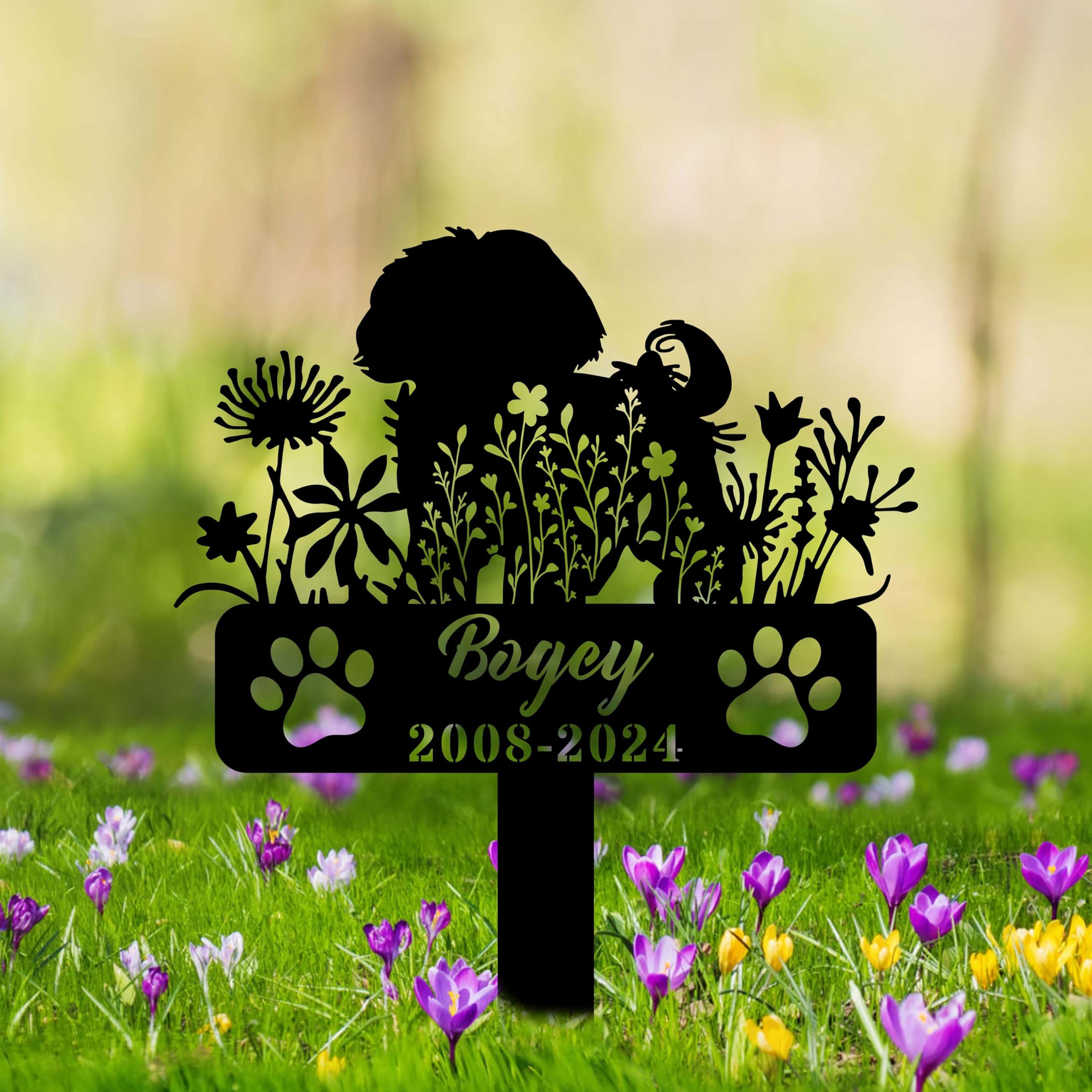 Weiyaliy Multi Custom Shih Tzu Memorial Stake Dog Plaque Shih Tzu Pet Loss Gift Sympathy Sign Remembrance Stakes Pet Grave Marker Dog Lover Gift Canine Tribute Engraved Plate