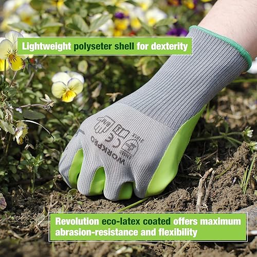 Miniatura 5 de WORKPRO 6 pares de guantes de jardín, guantes de trabajo con revestimiento de palma de látex ecológico, guantes de jardinería, guantes de trabajo