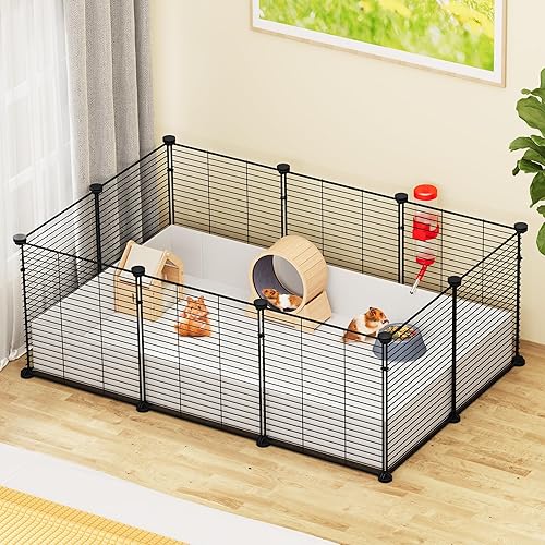 Miniatura 2 de YITAHOME Jaula de conejillo de indias, jaula para animales pequeños de C&C para interiores con forro de plástico impermeable, corralito de juego de