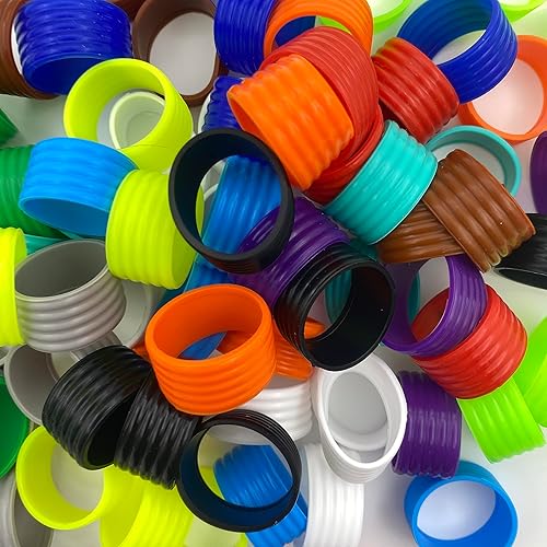 Miniatura 6 de Buena elasticidad 8-15 piezas de raqueta de tenispaletas de pickleballsquash anillo de silicona raqueta bandas de agarre anillo de goma, anillo de