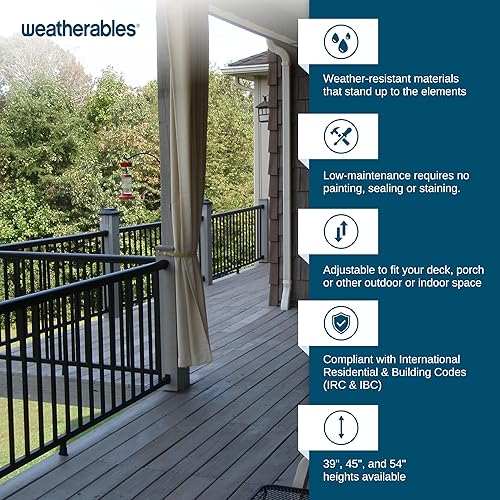 Miniatura 3 de Weatherables Arlington Kit de poste de barandilla  Kit de poste de aluminio para kits de barandillas Arlington, fabricado con acabado de