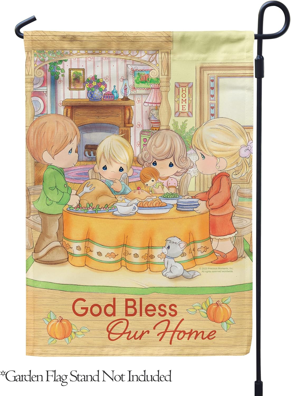 Flagology, Precious Moments God Bless Our Home – Garden Flag 12" x 18", Outdoor Flag, Exclusive Premium Fabric, Licensed Precious Moments, Thanksgiving