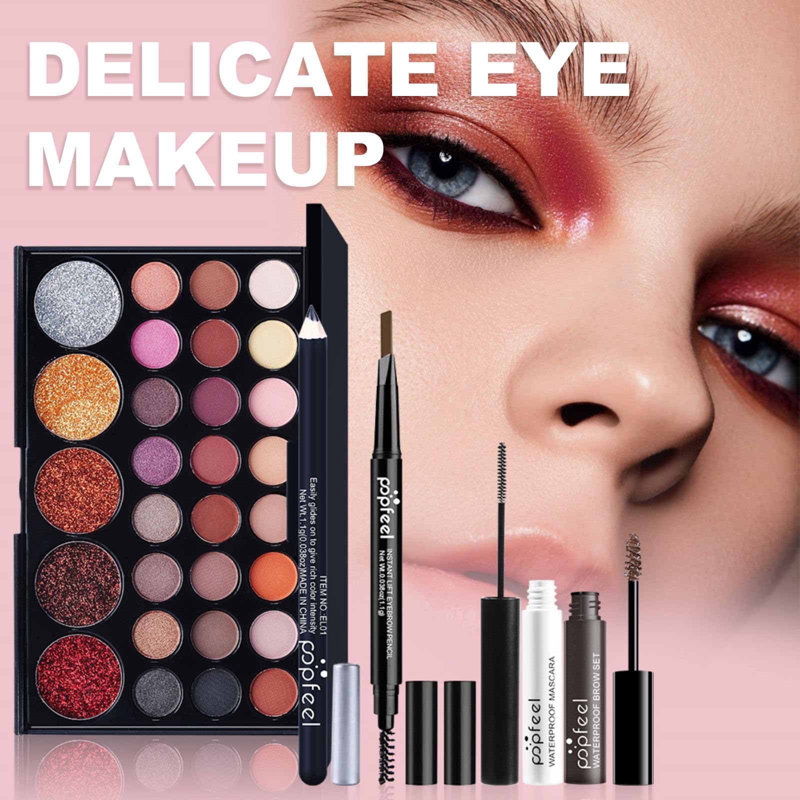 JasCherry 27Pcs Makeup Kit Complete Cosmetic Makeup Palette Set Beauty Makeup Kit - Ideal Cosmetic Gift for Lips and Face - BOX04B - Image 2