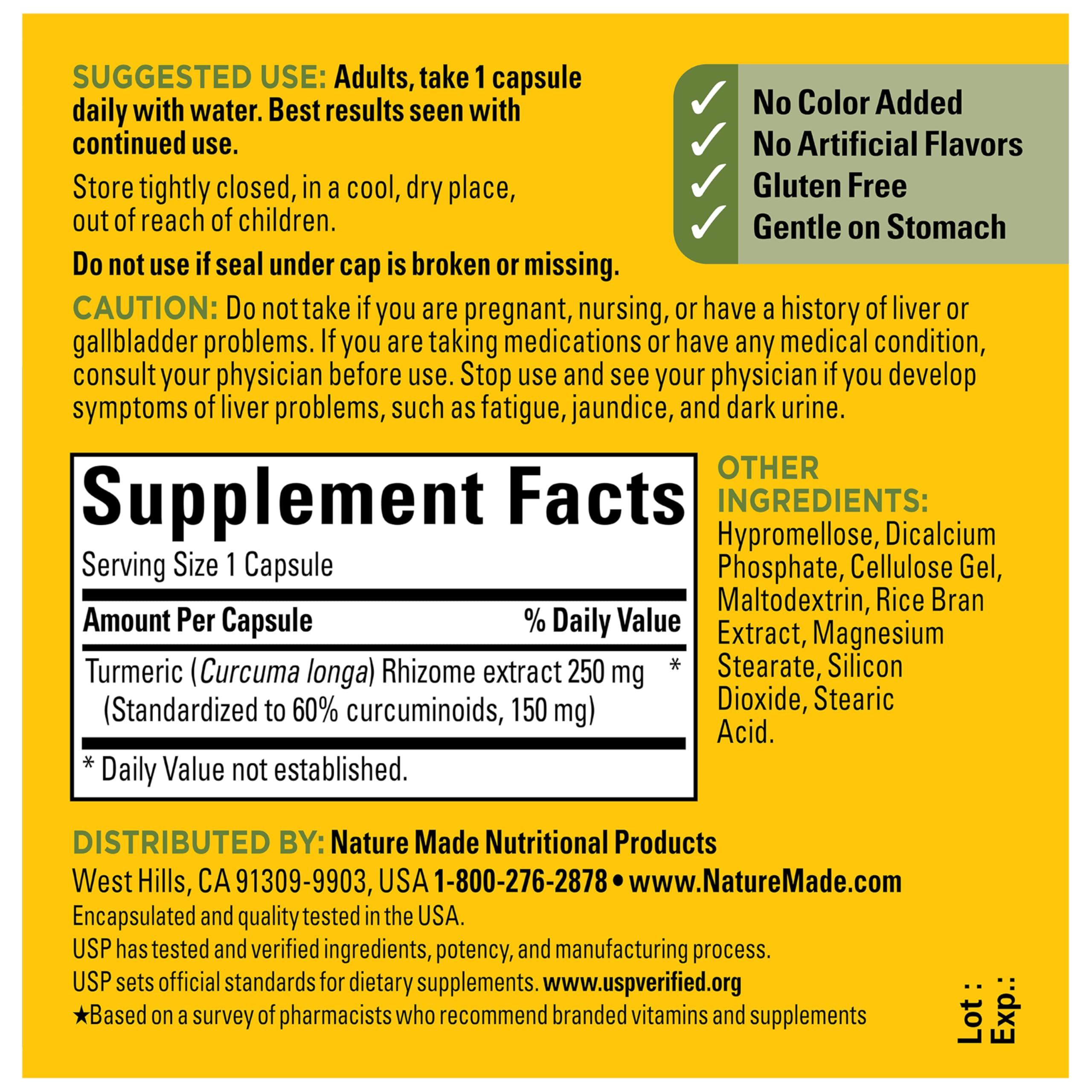 Nature Made High Absorption Turmeric Curcumin Capsules, Turmeric Supplement, Muscle and Joint Support Supplement, 30 Capsules, 30 Day Supply