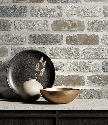 Miniatura 5 de Papel pintado prepegado rústico de ladrillo sintético lavado