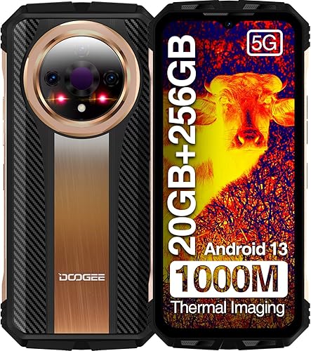 DOOGEE V31GT 5G Smartphone resistente desbloqueado, 20GB+256GB teléfono resistente con cámara de imágenes térmicas 1440* 1080, 10800mAh66W, 120Hz