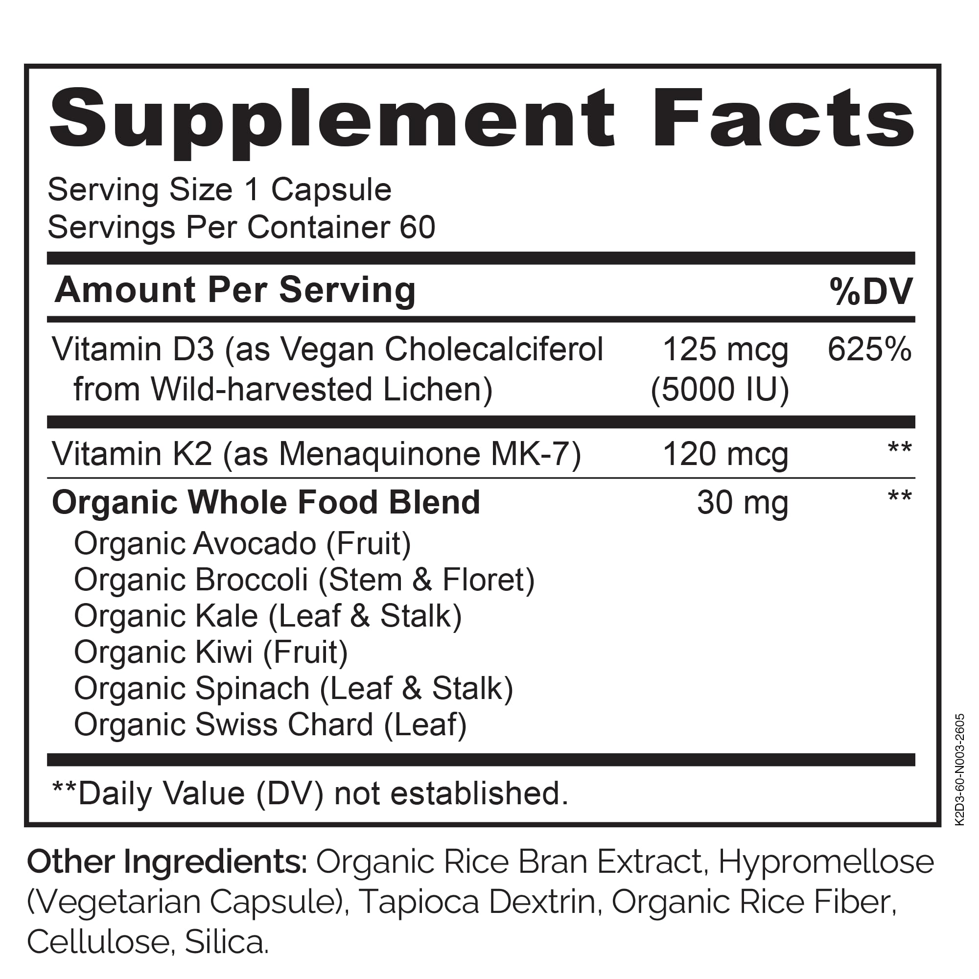 NATURELO Vitamin D3 K2, Vegan K2+D3 Supplement, 60 Capsules — Amazon image 3