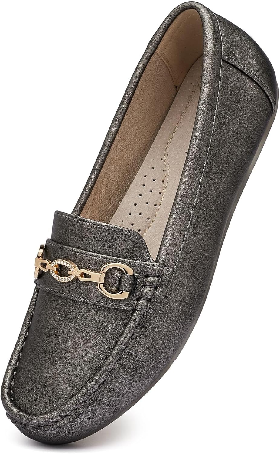 Women's Business Loafers Work Casual Flats Shoes Lightweight Penny PU Leather Slip On Walking Shoes
