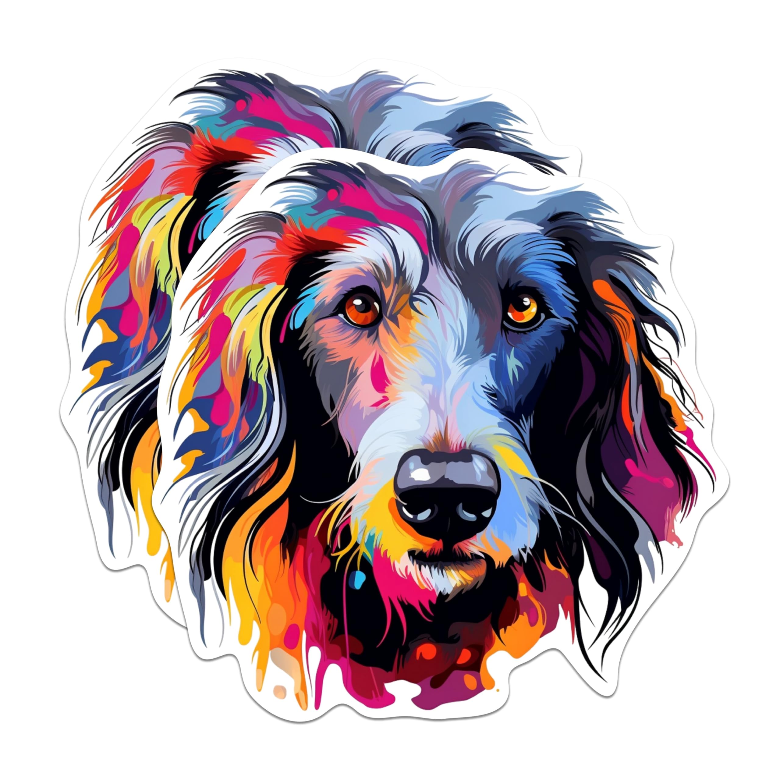 (2 Pack) Scottish Deerhound Dog Breed Stickers - 5 Inches On Longest Side - Choose from Over 100 Dog Breeds - for Cars, Trucks, Skateboards, Laptops - Made in USA - BMCS1943
