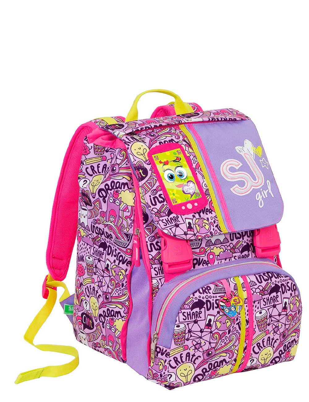 SJ Gang Zaino scuola sdoppiabile HIGH TECH + Easy Trolley - Viola Rosa - INNOVATIVO sistema regolazione schienale - 28 LT elementari e medie 3