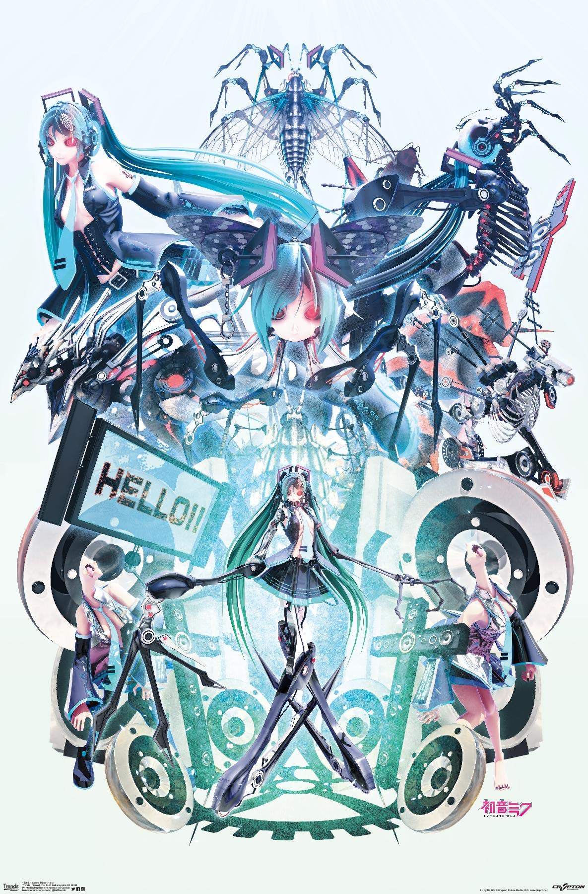 Trends International Hatsune Miku - Hello Wall Poster, 22.375" x 34", Unframed Version