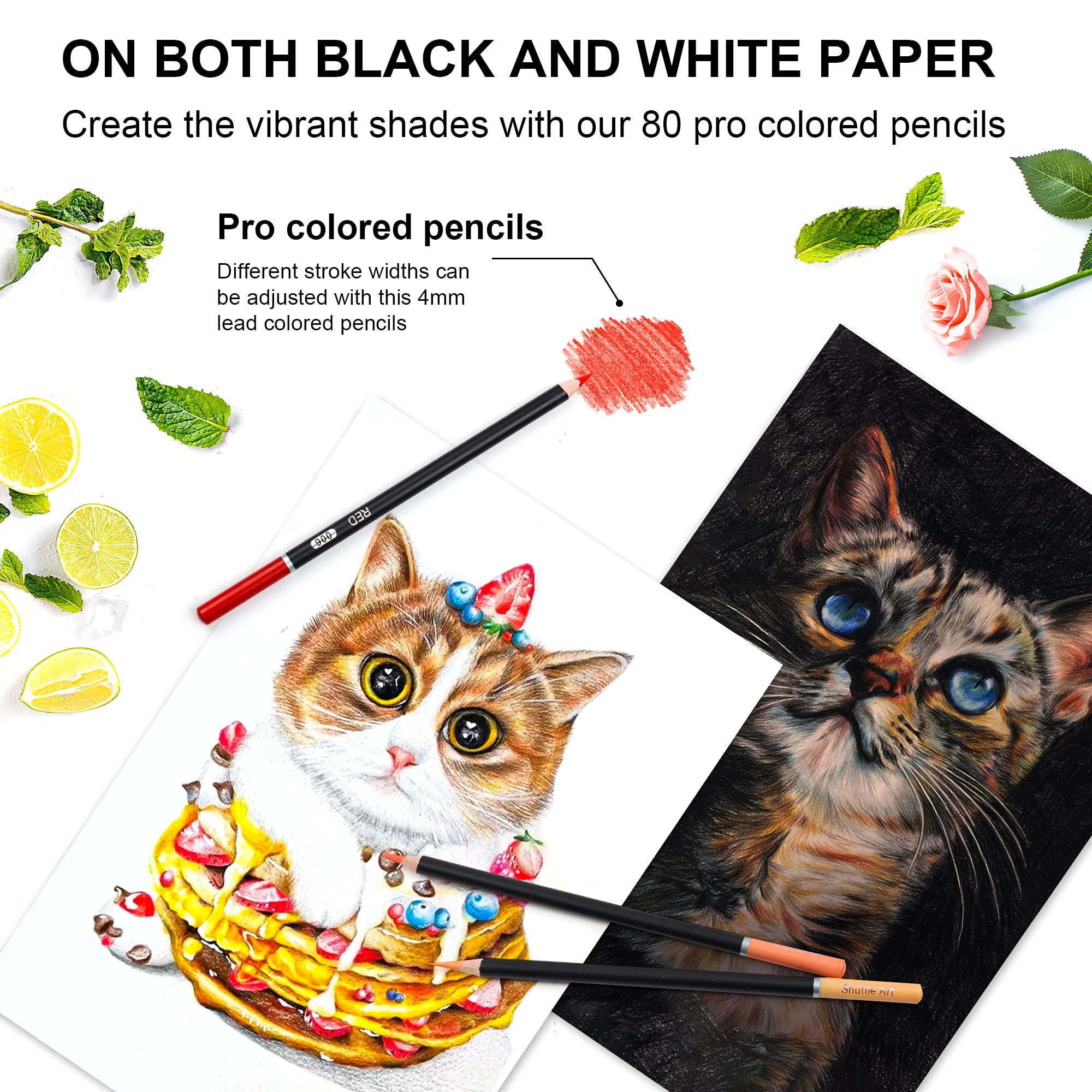 80 Colours Professional Colouring Pencils, Shuttle Art Soft Core