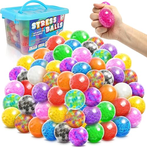 KLT Bolas de estrés juguetes esponjosos paquete de 150 mini bolas de estrés para aliviar el estrés, bolas blandas para fiestas a granel, bolsas de