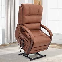 Trustyue Dual Motor Power Lift Recliner Chair, Lift Chair with Massage and Heat for Elderly, 180 Lay Flat Recliner, Standing Assistance,Infinite Position Reclining, Living Room Chair Orange