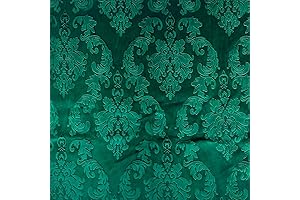 Emerald Green Velvet Fabric: Sumptuous Drapery and Upholstery, Damask Embossed