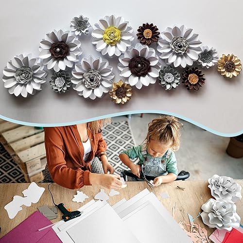 Vista 40 de 100 hojas de cartulina dorada brillante de 8.5 x 11 pulgadas, papel metálico Goefun de 80 libras, papel perlado para invitaciones, cumpleaños, azul