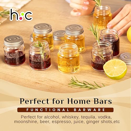 Miniatura 4 de Frascos de vidrio pequeños con tapa, frascos pequeños para tragos, de 2 onzas, 8 unidades