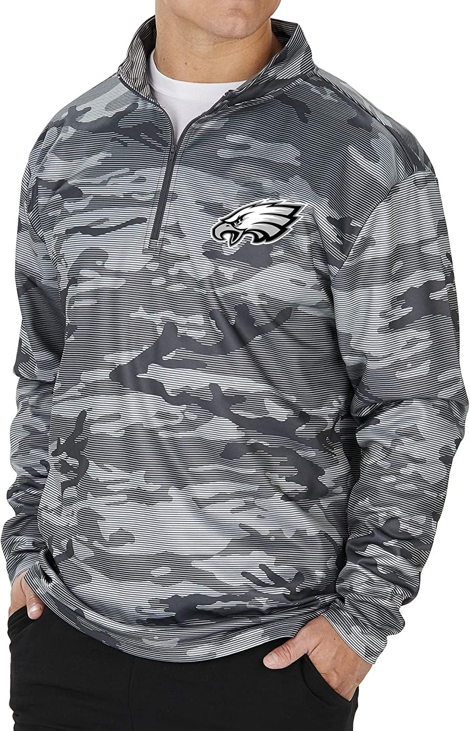 Zubaz NFL Men's Lines Poly Fleece Jacket
