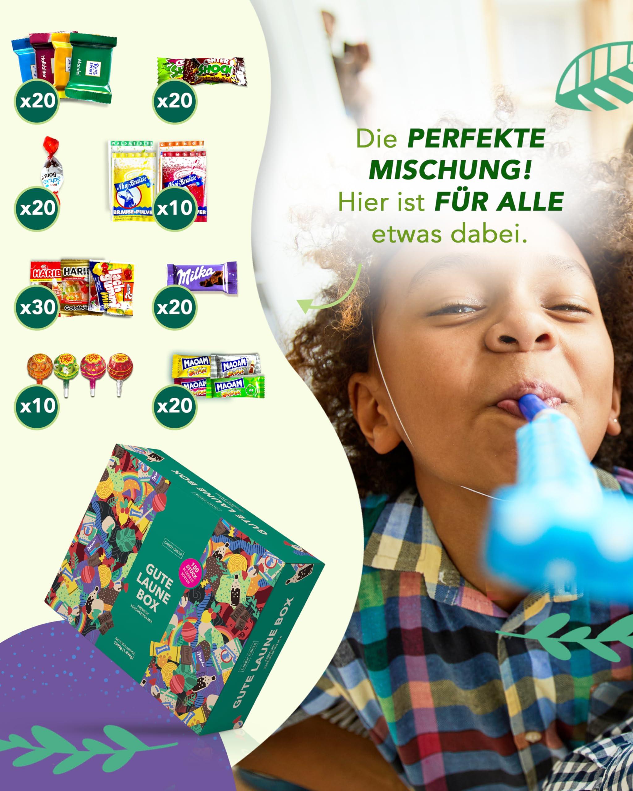 Süßigkeiten Box 150 Stück Gute Laune Box Geschenk Idee Candy Bar XXL Naschbox