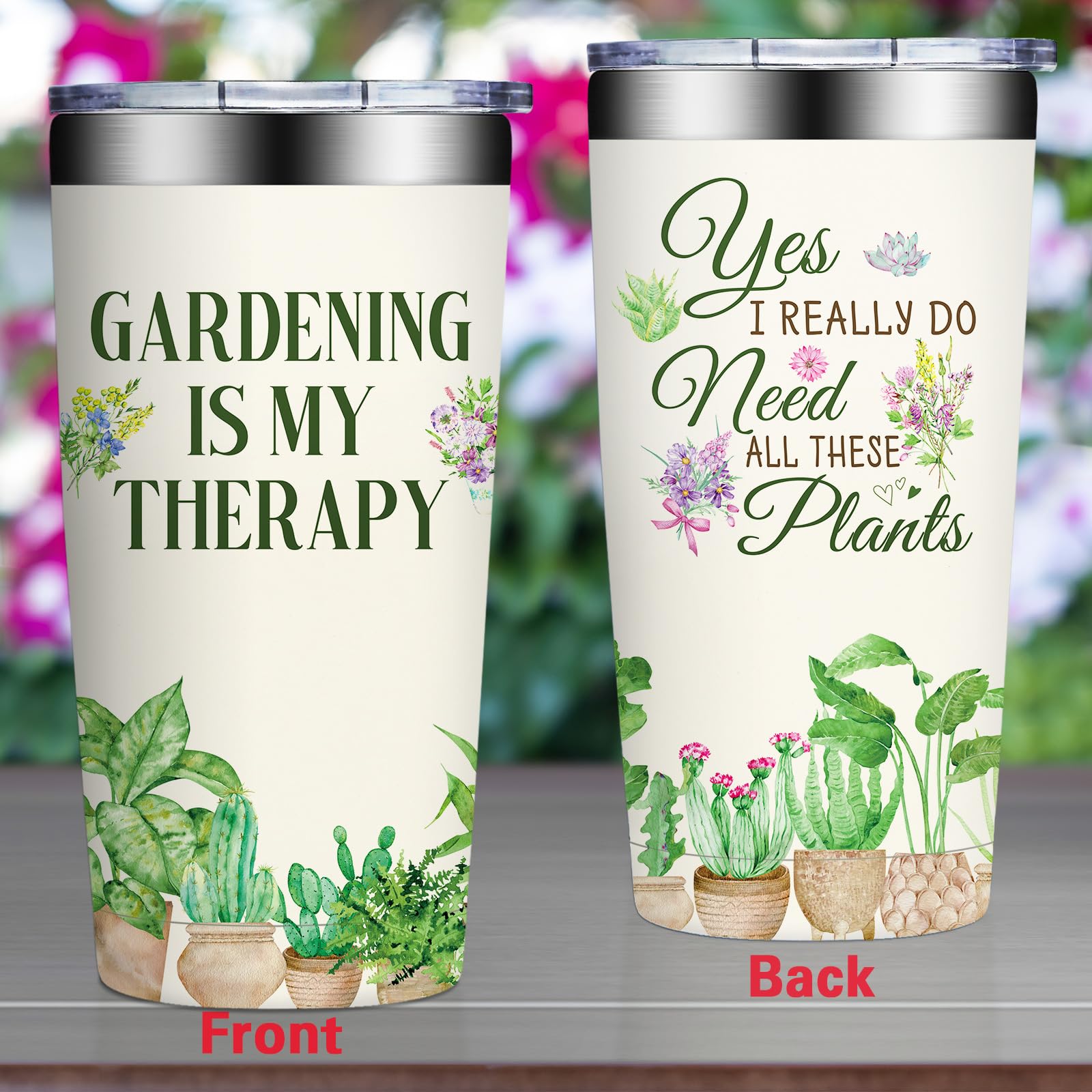 Grifarny Gardening Gifts for Women - Plant Lover Gift - Mothers Day Gifts for Gardeners, Pant Lovers, Garden - Gardening is My Therapy Tumbler Cup 20 oz