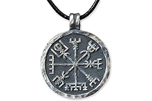 925 Sterling Silver Vegvisir/Aegishjalmur Necklace for Son