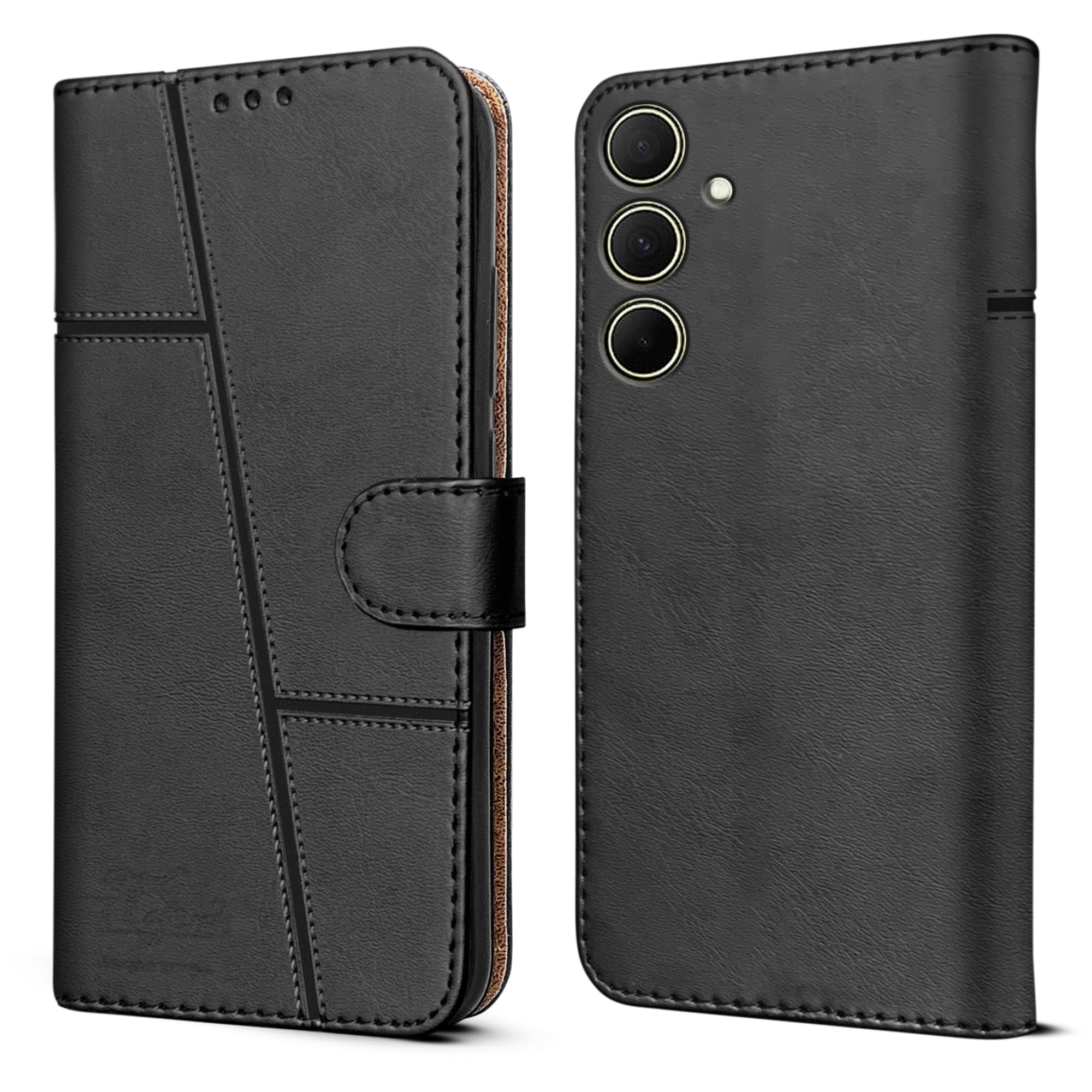 Jkobi Flip Cover Case for Samsung Galaxy A35 5G (Stitched Leather with Magnetic Closure | Black) (B0CYWQV646) Amazon Price History, Amazon Price Tracker