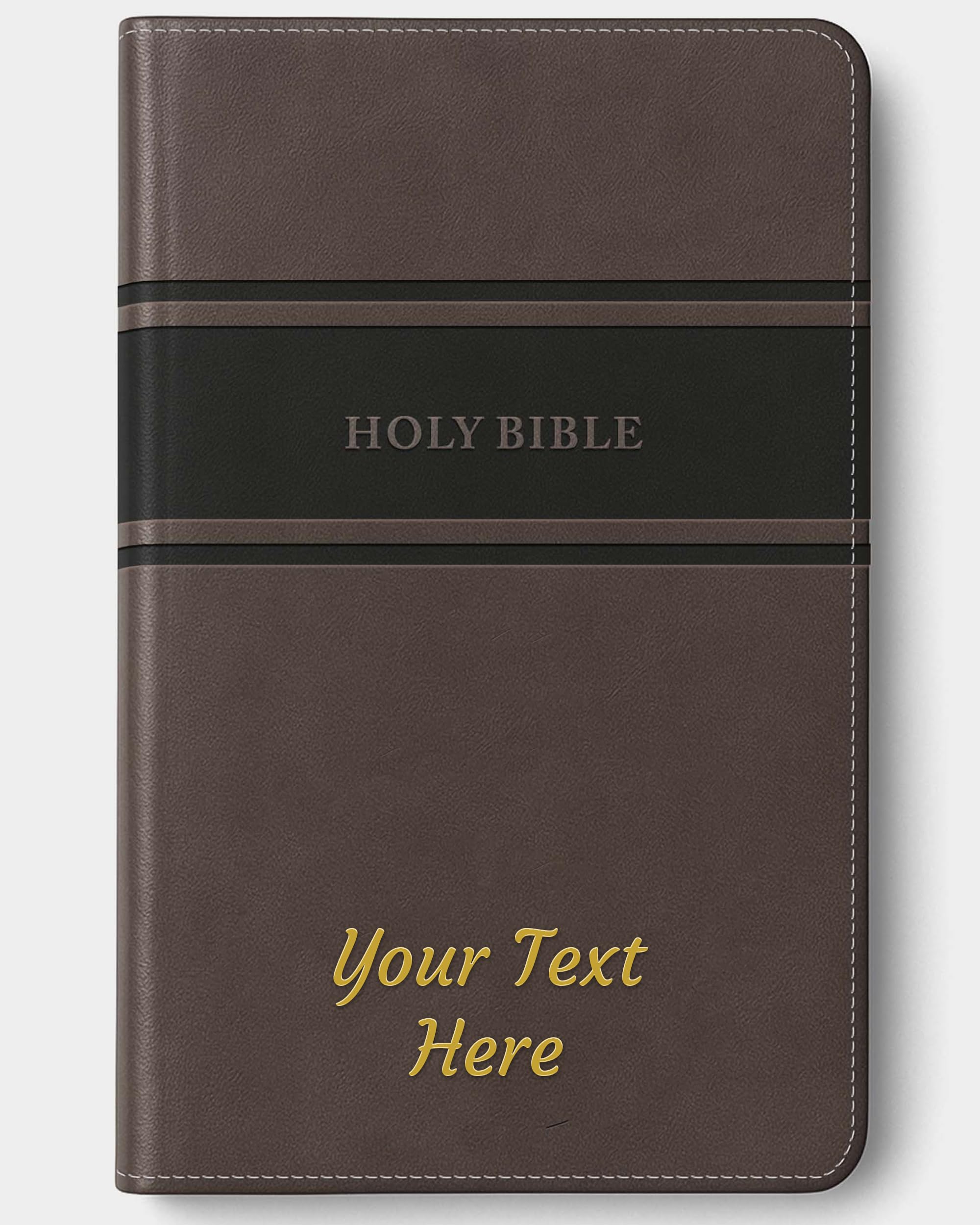 Printualist Personalized KJV Bible with Custom Vinyl Text, Gray, Red Letter, Comfort Print, Faux Leather