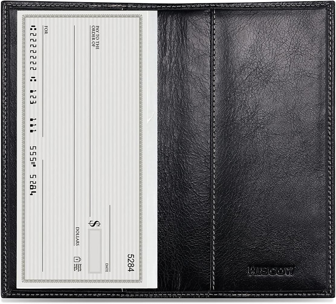 HISCOW Minimalist Checkbook Cover - Full Grain Leather - Image 2