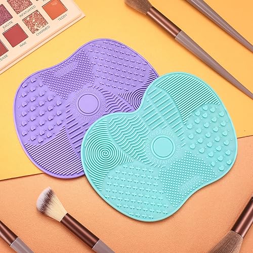 Miniatura 6 de 2 alfombrillas de limpieza de cepillo de maquillaje de silicona, alfombrillas limpiadoras de brochas de maquillaje, almohadillas de limpieza