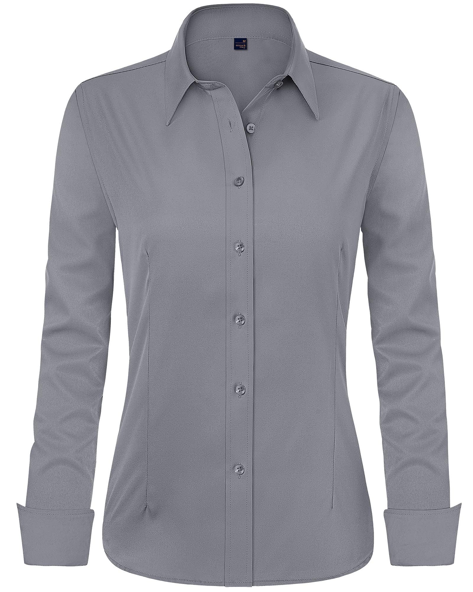J.VER Womens Dress Shirts Long Sleeve Button Down Shirt Wrinkle-Free Business Casual Blouse Office Work Tops