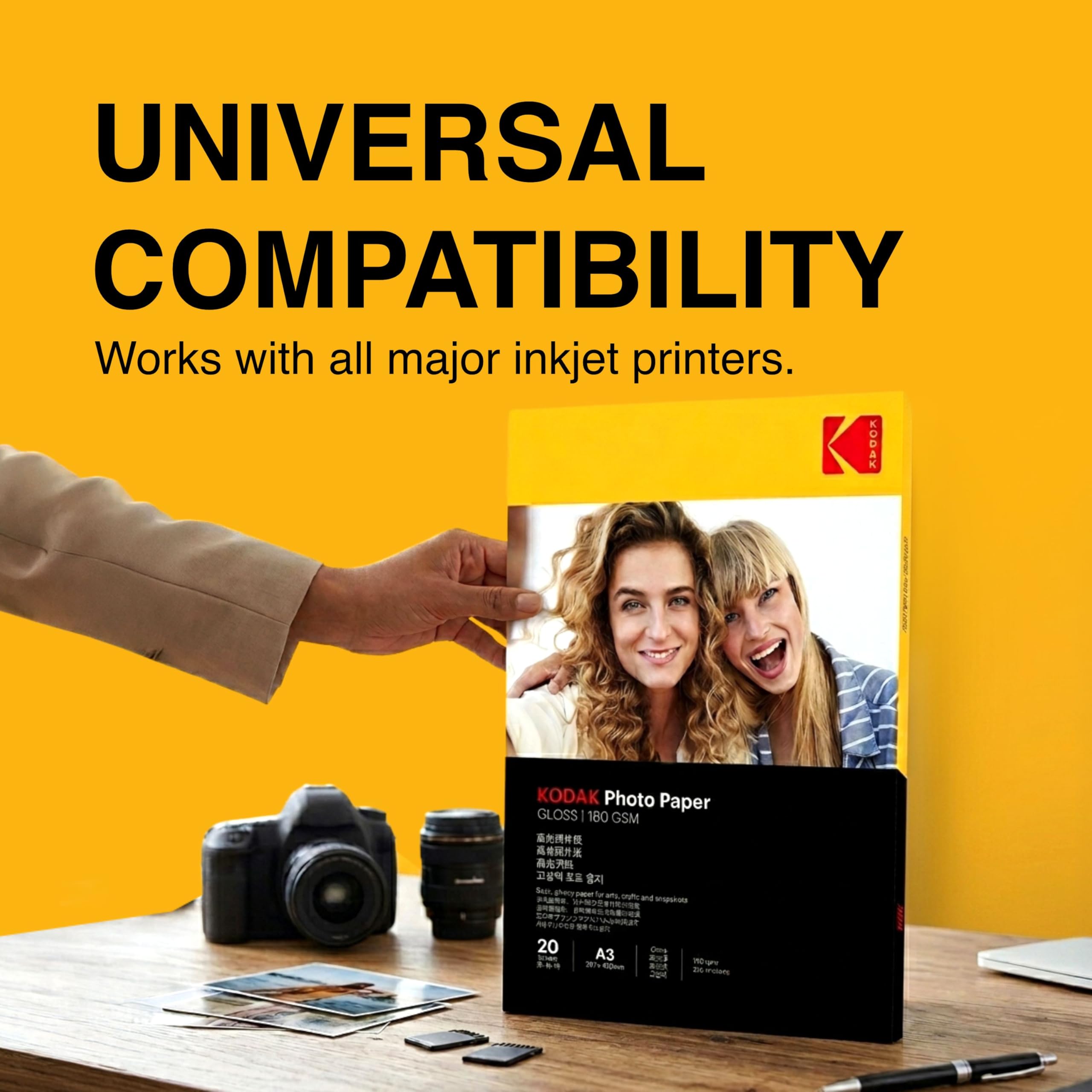 Kodak 180 GSM A3 Glossy Photo Paper – Water Resistant, Pack of 20 sheets, Compatible with all Inkjet Printers — Amazon image 7