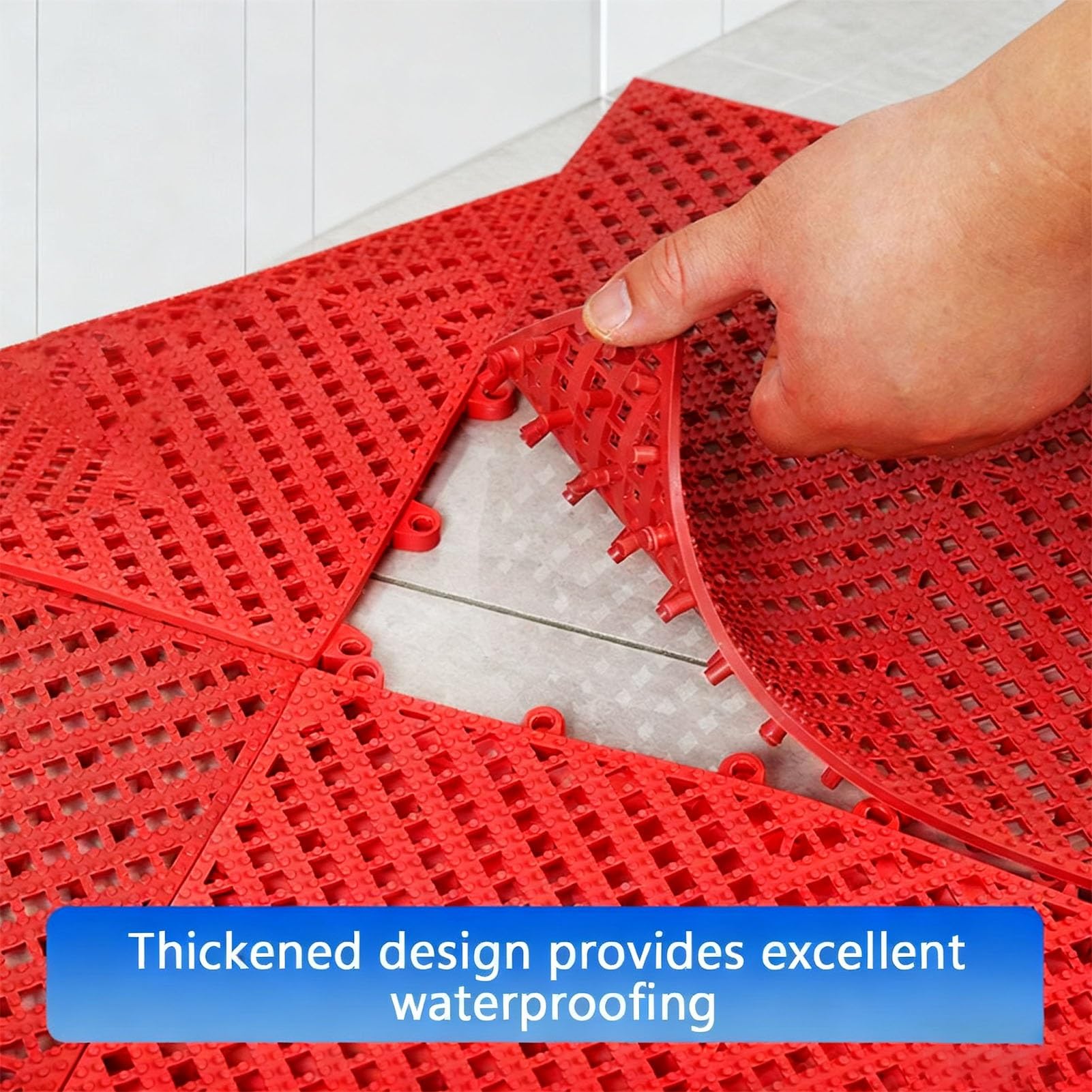 Bodenschutzmatte Fitness Drainage Bodenfliesen Verschleißfest Klickfliesen Treppenhäuser von Autowaschanlagen(24pieces)