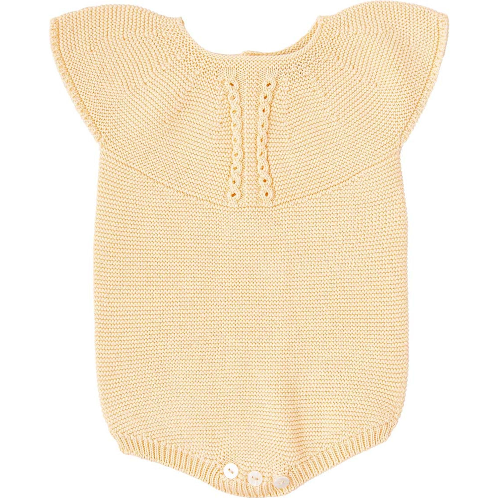 BABIDU Pelele Bebé de Punto Modelo Recuerdo, Pelele sin Mangas con Tirantes Anchos y Diseño Calado en el Pecho, Cierre de Botones Inferior, Ropa Infantil Unisex Suave y Transpirable para Bebé