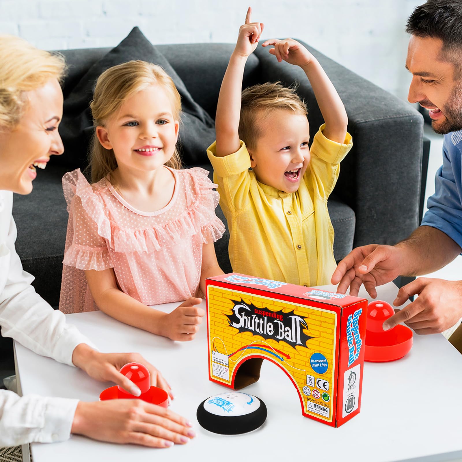 Air Hockey Hover Puck, mini gra stołowa z 2 krążkami i rakietami, przenośny zestaw do gry w hokeja z unoszącymi się krążkami, gra stołowa dla dorosłych