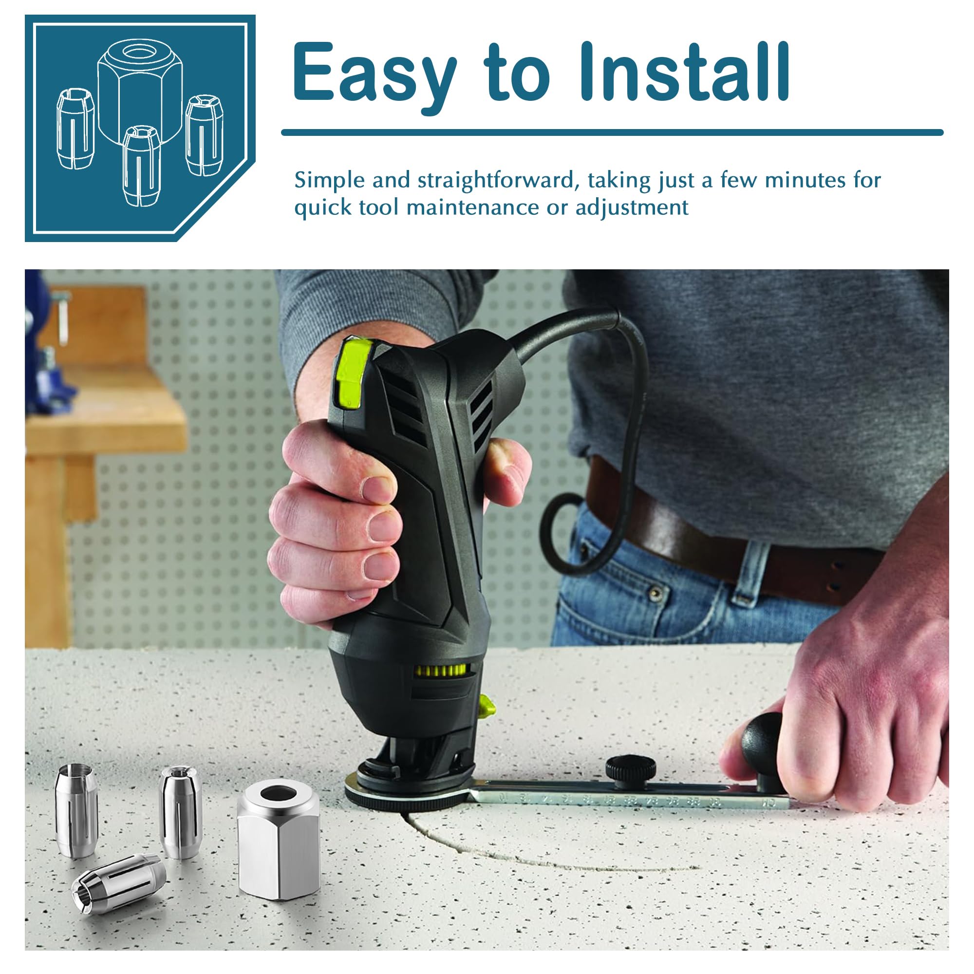 Dreyoo Collet & Nut Kit - Drywall Saw Replacement -6 Dreyoo Collet & Nut Kit - Drywall Saw Replacement -6