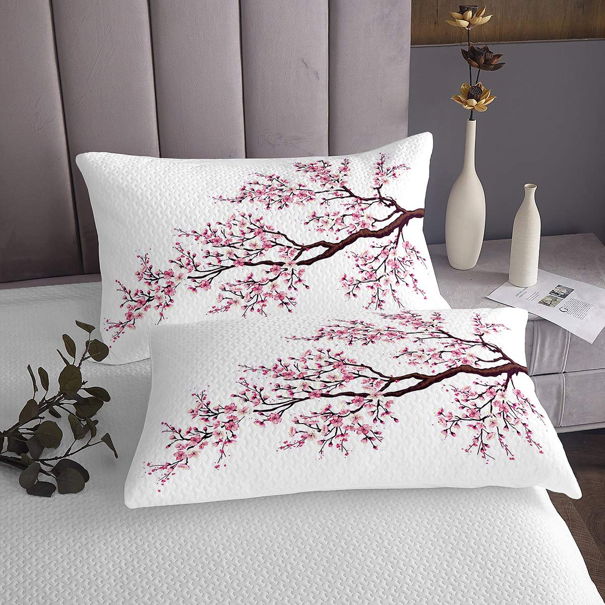 Set di copriletto trapuntato giapponese per bambini e ragazze con fiori di ciliegio collezione di biancheria da letto per letto 3 pezzi260x240cm