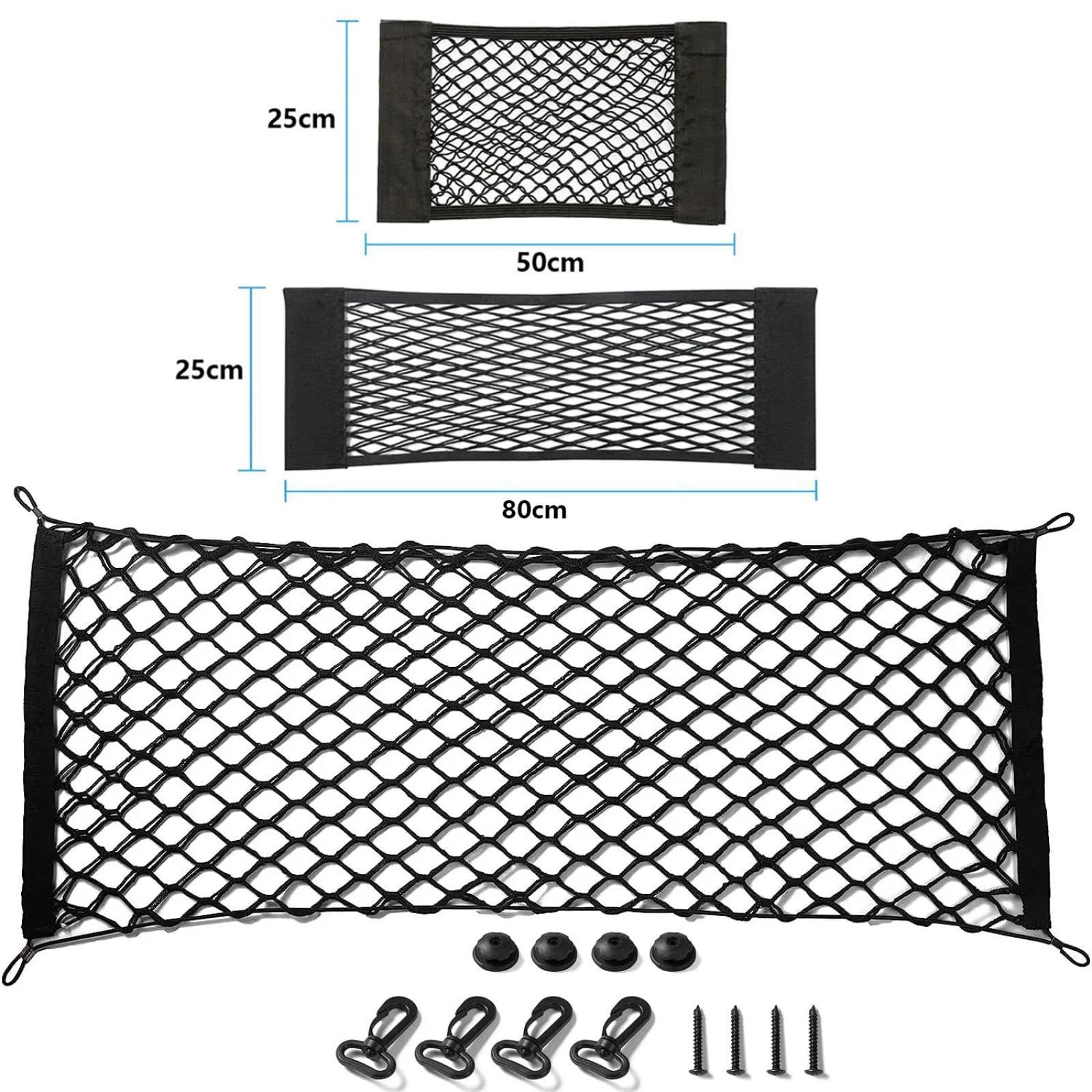 Rete Portaoggetti Auto per Dodge Charger SXT SRT Challenger Durango Dart Journey, 4 Ganci Organizer Elastico per Bagagliaio Posteriore Auto